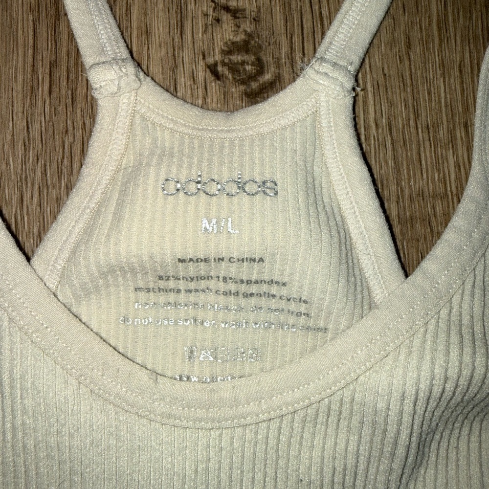 Cream Ribbed Tank Top - Picture 2 of 3